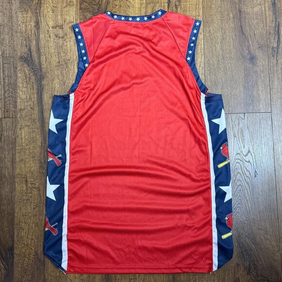 St Louis Cardinals Adult Basketball Jersey Sz. XL Red Sleeveless - Picture 4 of 6